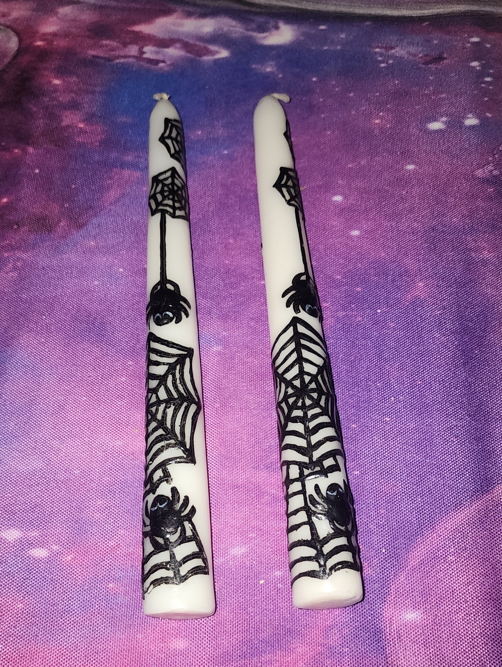 Spiderweb Halloween Taper Candles New